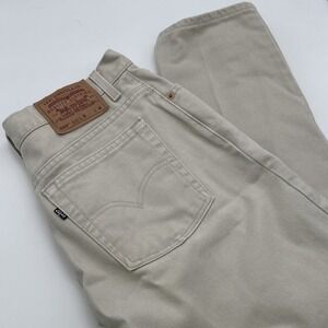 Vintage Levis 550 Womens 14P (32 X 28) Relaxed Fit Tapered Leg Ivory Made In USA